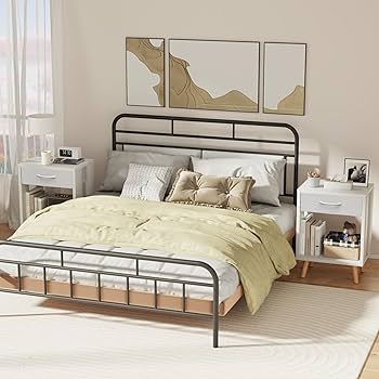 Amazon.com: GYIIYUO Nightstands Set of 2 with Fabric Storage